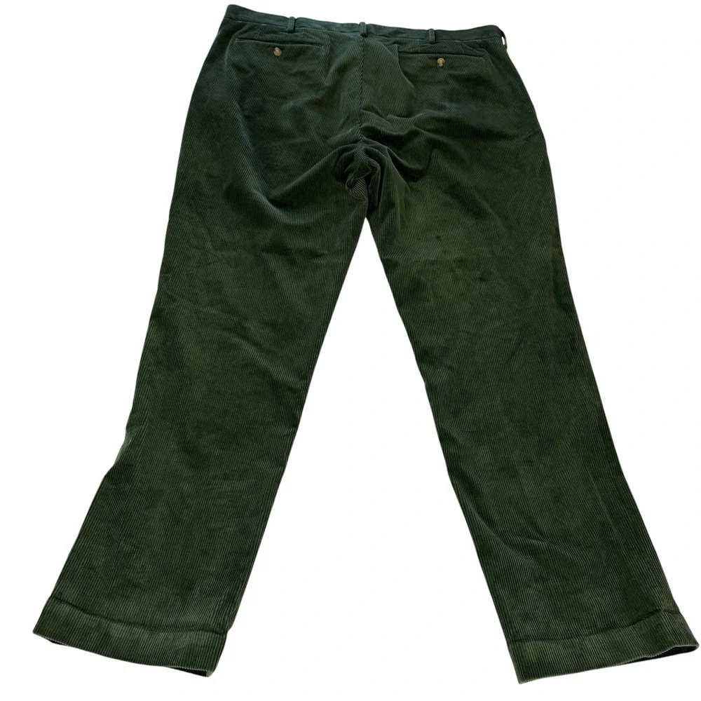 Polo Ralph Lauren Mens Green Corduroy Pants Classic Fit Stretch 40x32 Wide Wale